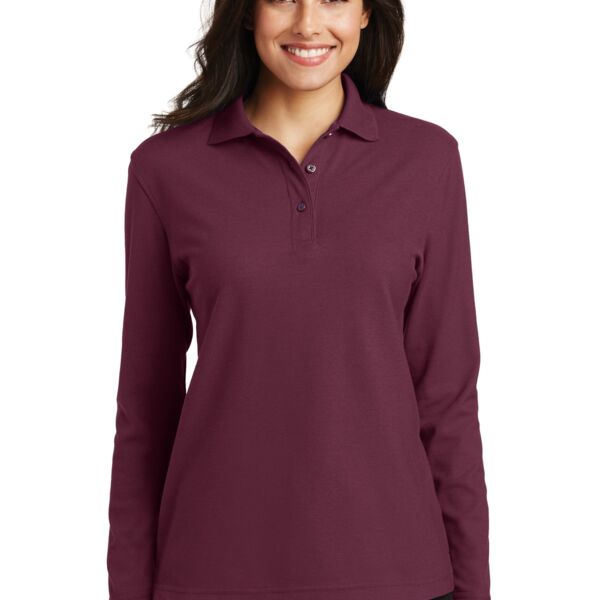 AGDATA - Women's Silk Touch Long Sleeve Polo Thumbnail