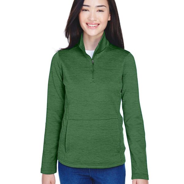 AGDATA - Ladies' Newbury Mélange Fleece Quarter-Zip Thumbnail