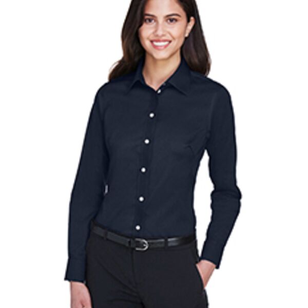 AGDATA - Ladies' Crown Collection® Solid Stretch Twill Woven Shirt Thumbnail